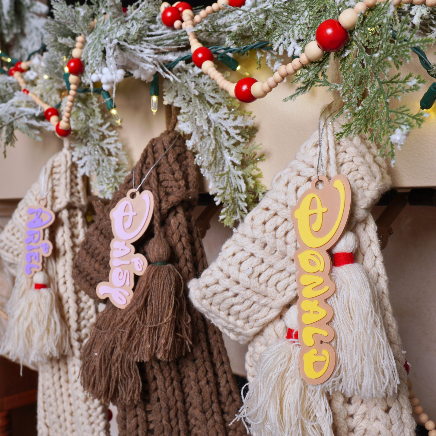 Personalized "Wonder" Christmas Stocking Tag