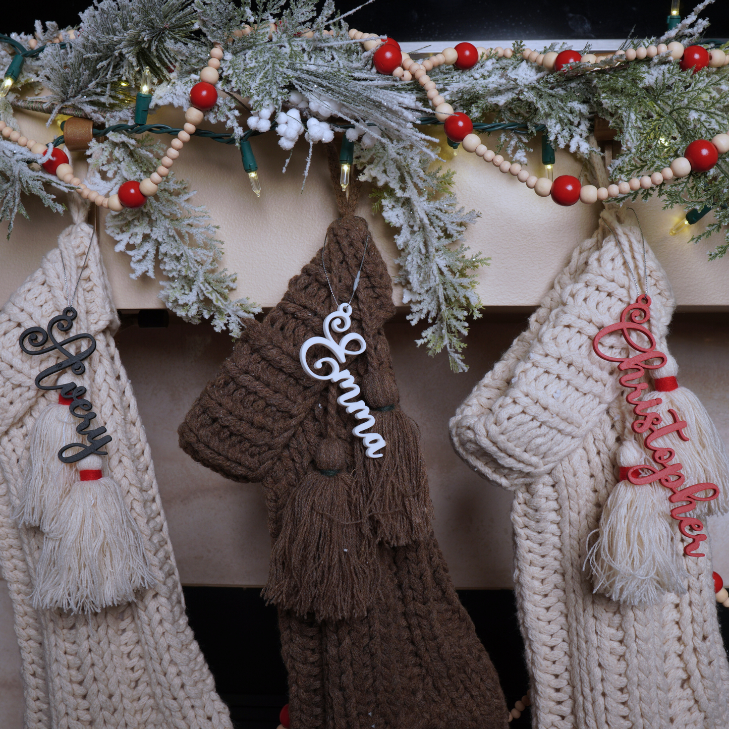 Personalized "Jasmine" Christmas Stocking Tag