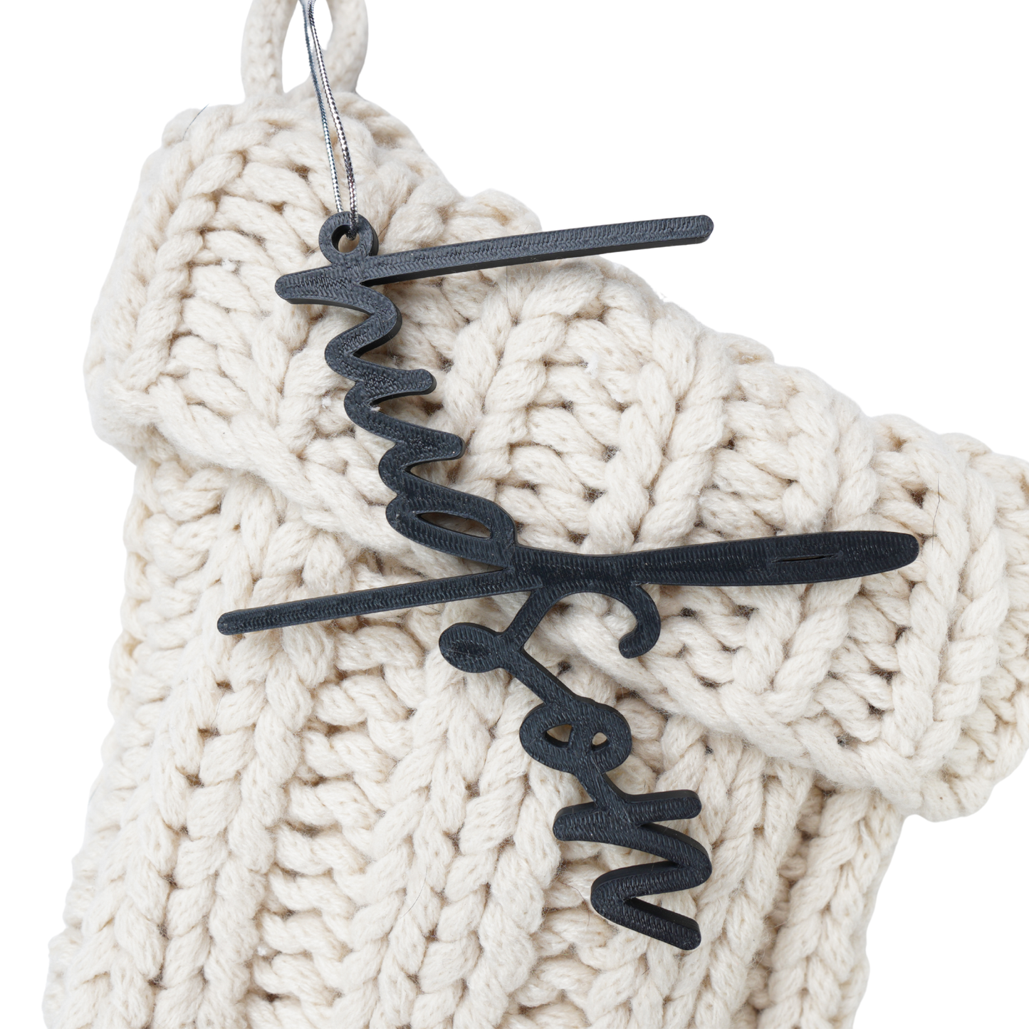 Personalized Script Christmas Stocking Tag