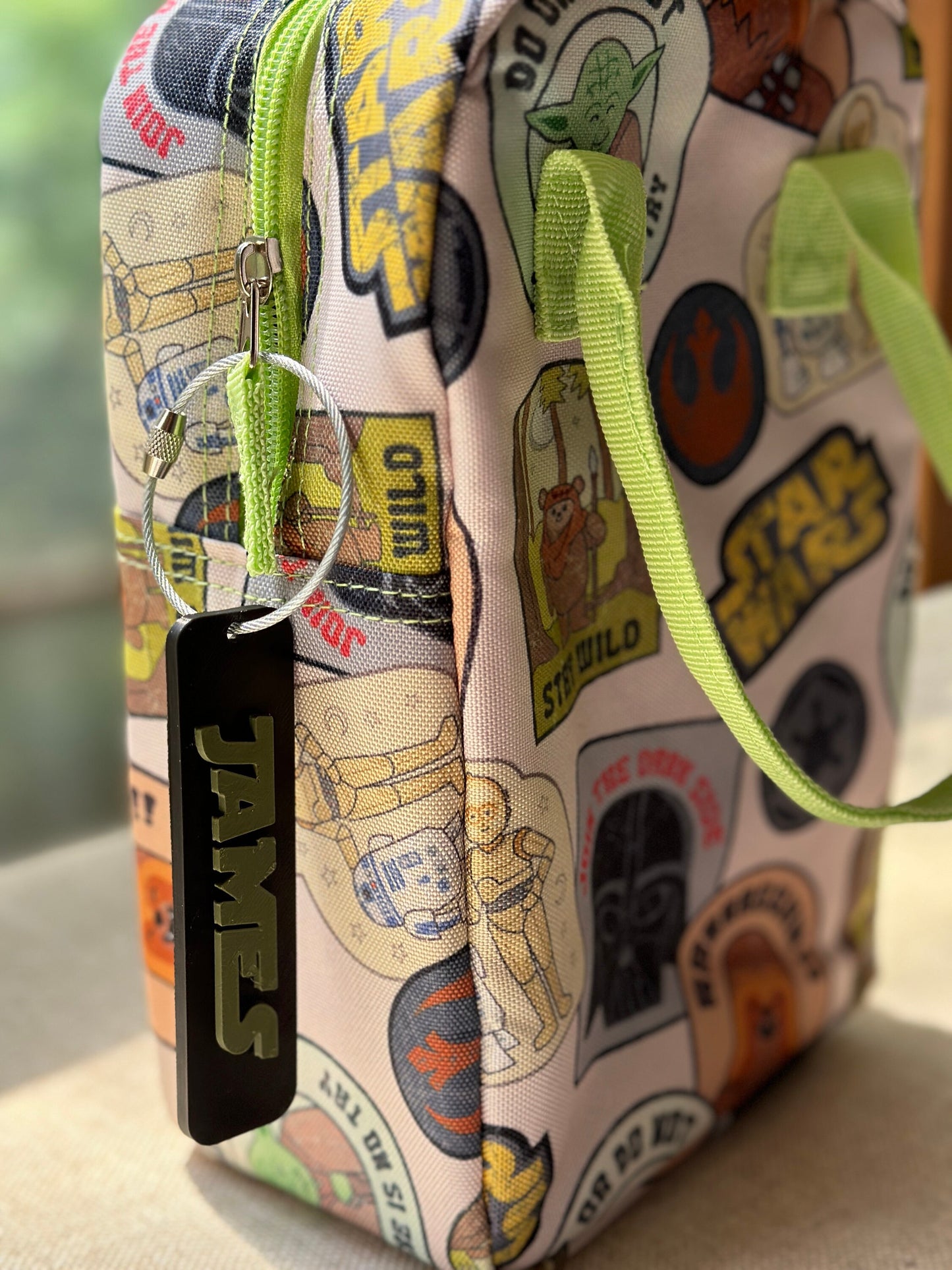 Personalized backpack bag tag with custom block-letter name — photo 6