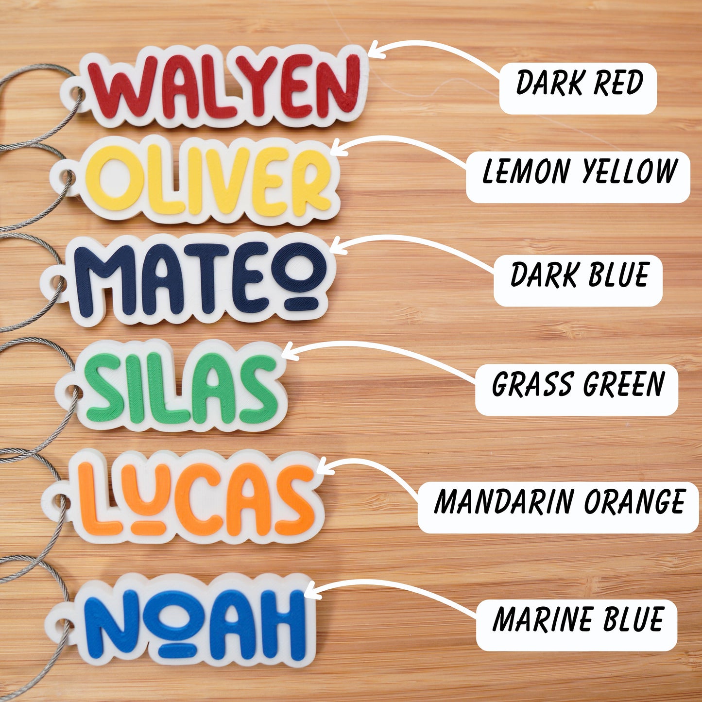 Personalized bubble-outline name bag tag — photo 4