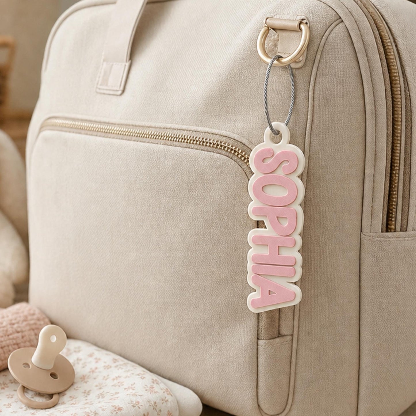Personalized diaper bag name tag — photo 1