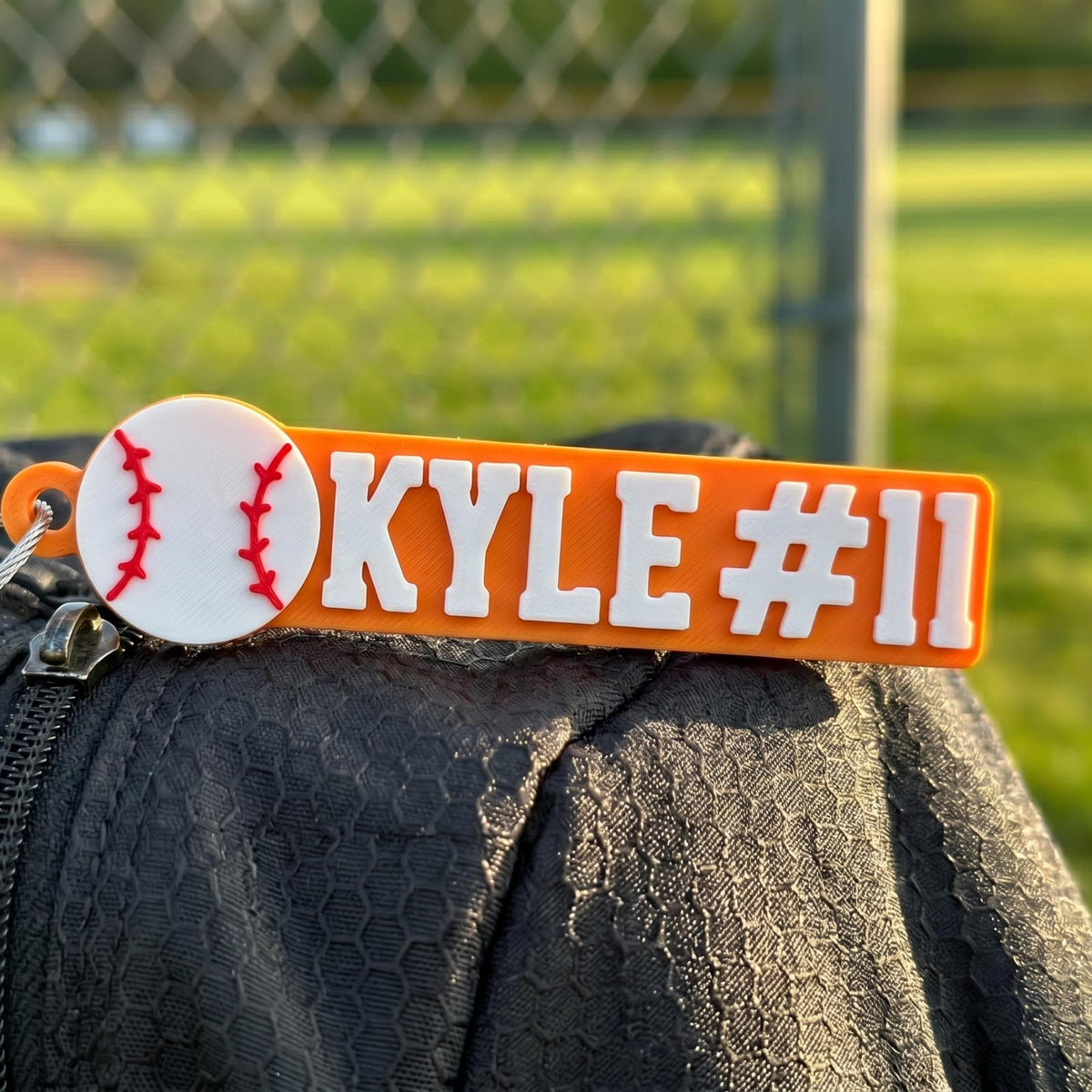Personalized baseball keychain with name and number — photo 11