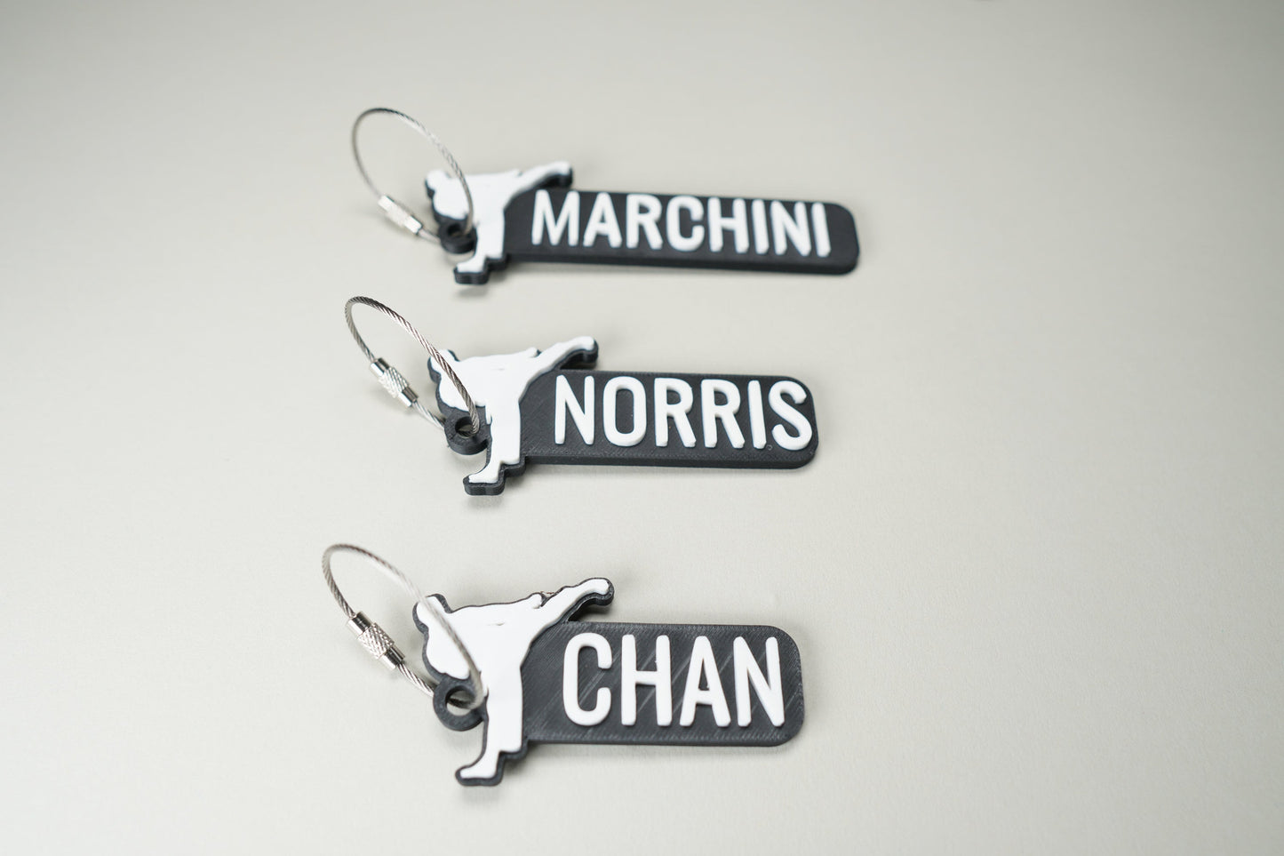 Personalized karate and taekwondo keychain with custom name — photo 3