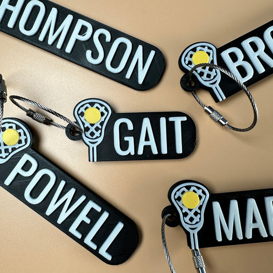 Personalized lacrosse keychain with custom name — photo 1