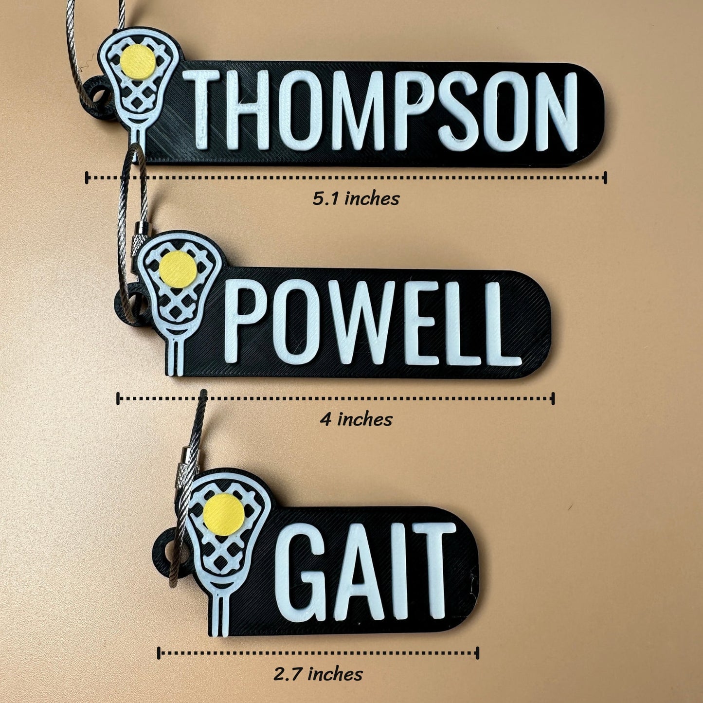 Personalized lacrosse keychain with custom name — photo 2